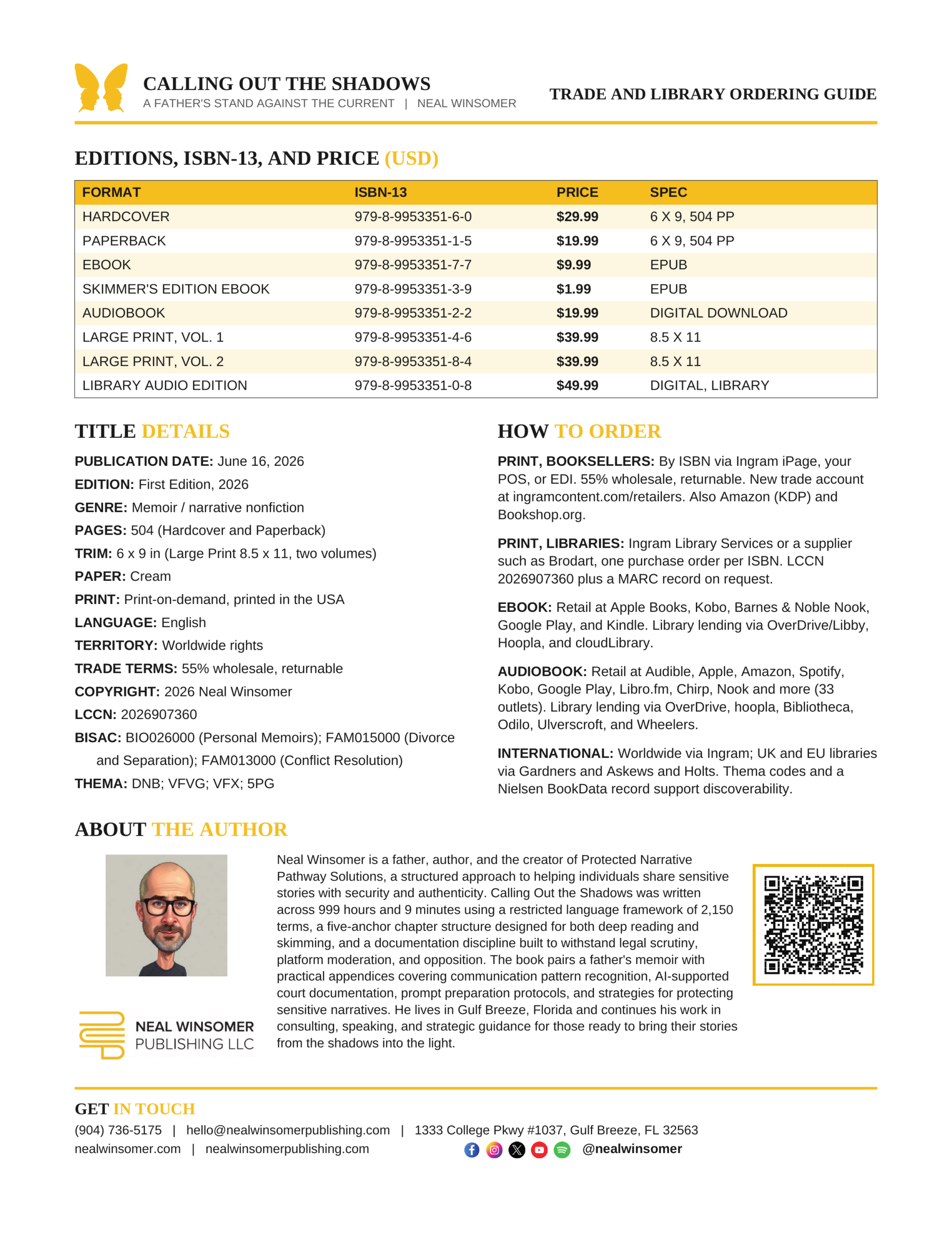 Trade and Library One-Sheet, Back