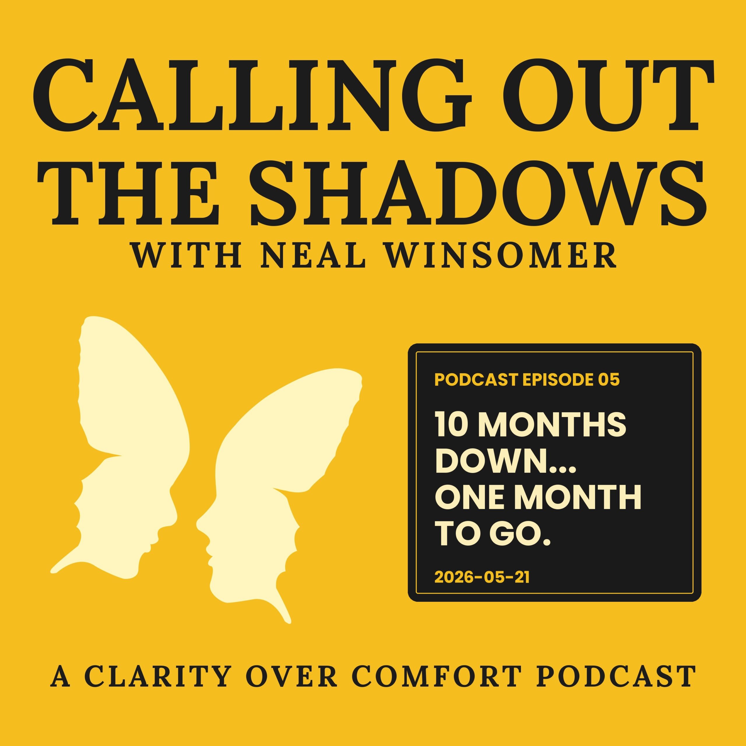 Calling Out the Shadows podcast cover, Episode 05: 10 Months Down, One Month to Go